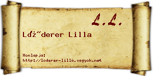 Lóderer Lilla névjegykártya